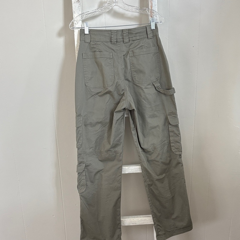 Abercrombie & Fitch Women's Straight Leg Cargo Pants - Olive - Picture 7 of 7